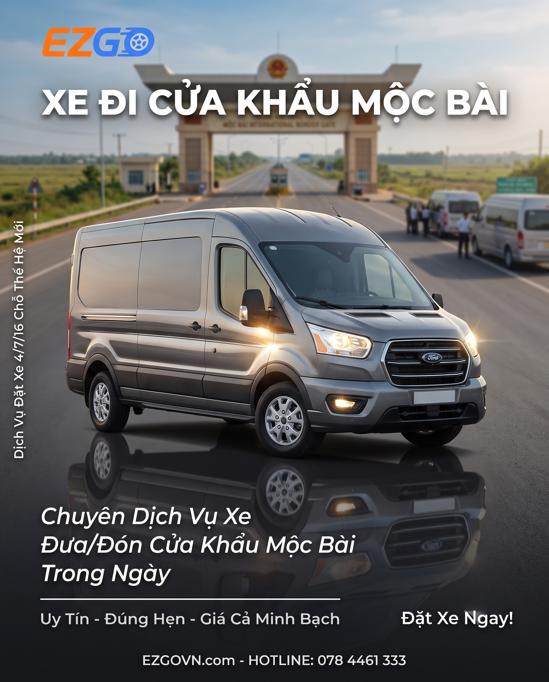 Xe đi cửa khẩu Mộc Bài